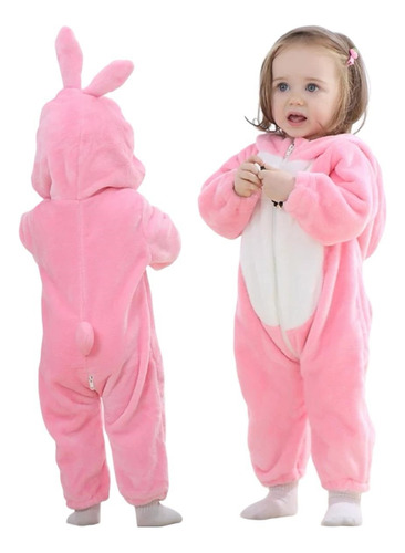 Pijama Y Disfraz Enterito Niñas Coneja Rosa Pascua 2-4 Años