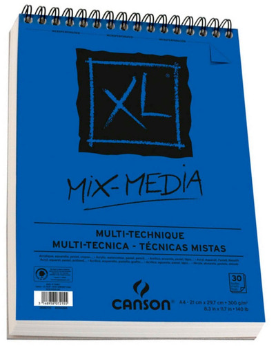 Block Canson Xl Mix-media A4 Acuarela Gouache Acrilico