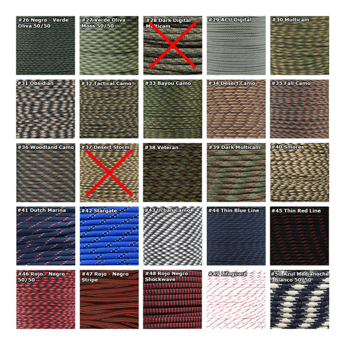 Paracord 10 Metros Cuerda 550 Tipo3 - 50 Colores Made In Usa