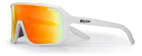 Lentes Deportivos Scvcn Para Ciclismo, Running Naranja Blanc