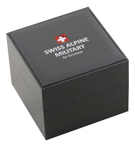 Reloj Swiss Alpine Military Challenger Chrono 7022.9135sam Malla Plateado Bisel Azul Fondo Azul
