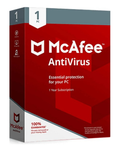 Mcafee Antivirus 2024 1 Equipo 1 Año
