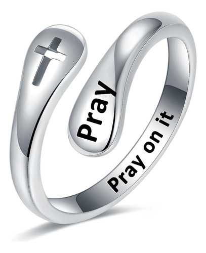 Sterling Silver Cross Ring For Women Christian Blessed Faith