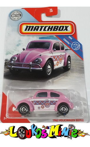 Matchbox Mbx Coastal 1962 Volkswagen Beetle Fusca Rosa