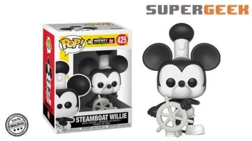 Figura de acción  Funko Mickey Mouse Mickey Mouse 90th Anniversary: Steamboat Willie 32182 de Funko Pop!