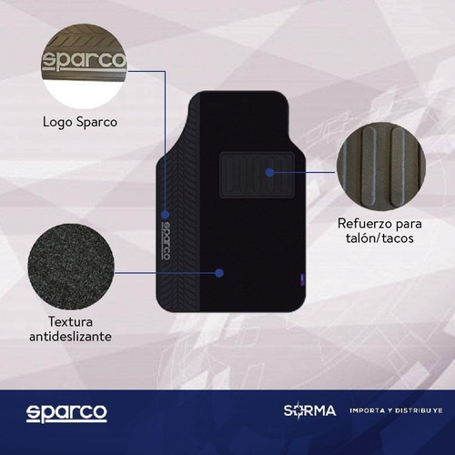 Imagen 6 de 10 de Cubre Alfombra Auto Sparco 4 Piezas Pvc Universal
