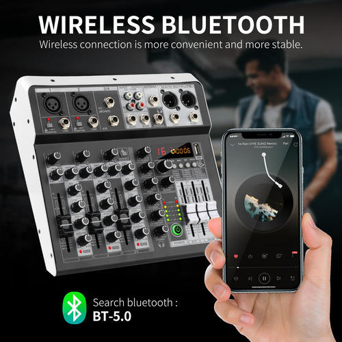 Mezclador De Audio Xtuga Kp4, 4 Canales, Bluetooth
