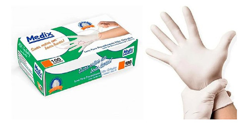 Luva Para Procedimento Não Cirúrgico Látex Sem Pó Medix M Natural Luva Procedimento Descartável Latex Sem Pó Medix M