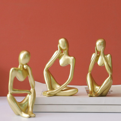 2 Unidades Thinker Sculpture Estatueta Home Estátuas