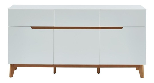 Imagen 6 de 9 de Mueble Aparador En Madera Lacada Blanco Y Robe Ref: Napoli2
