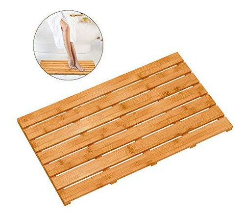 Tapete De Baño - Bamboo Wooden Bath Floor Mat For Luxury Sho