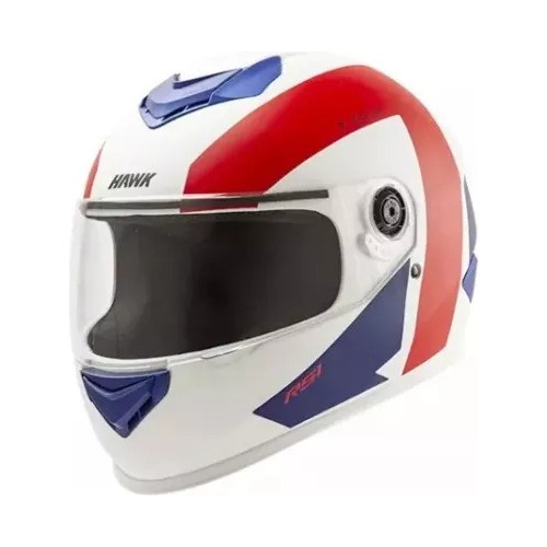 Casco Moto Hawk Integral Rs1 T-racer Blanco Ed Limitada Rpm