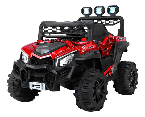 Buggy Electrico Montable Para Niños Color Rojo, Carrito De Control Remoto Y Manejo Directo, Con Luces, Estereo Y Pedales Funcionales, Medidas: Alto 76cm X Ancho 68cm X Largo 109cm