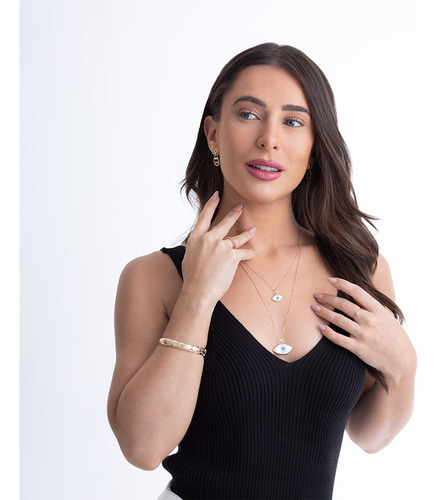 Bracelete Trabalhado Com Aro Abaulado De 11.0mm Em Ouro 18k