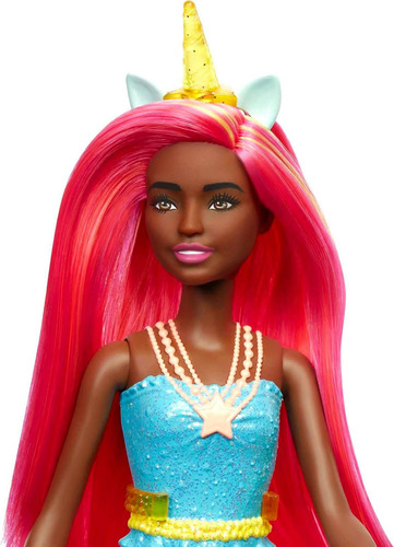 Barbie Dreamtopia Muñeca De Unicornio Pelo Rosa Y Amarillo