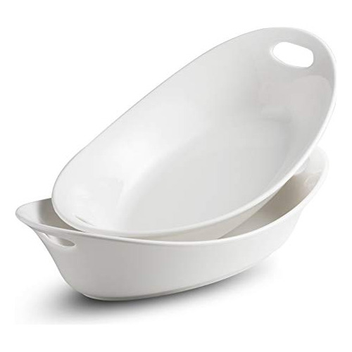 Large Serving Bowl With Handles Set Oval Serving Platte...