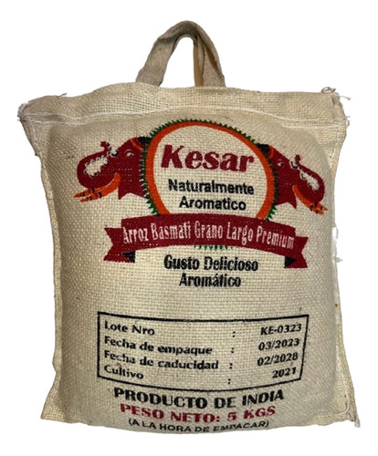 Arroz Basmati Auténtico De La India X 5 Kg