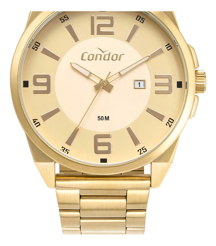 Relógio Masculino Condor Dourado Casual Prova D'água 50mts