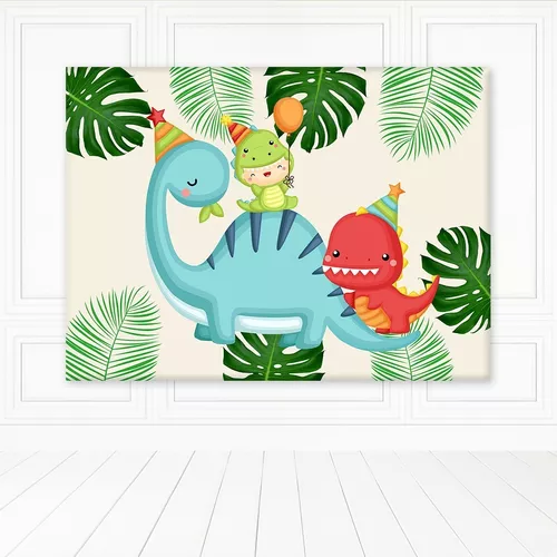 Painel Redondo Sublimado 3d Dinossauros Baby 076 1,5x1,5m