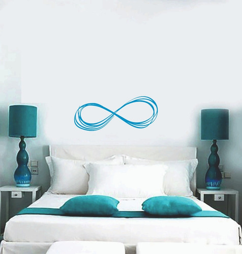 Vinilo Decorativos Frases Infinito Love Dormitorio 60 X 22cm