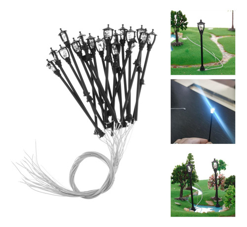 20pcs 1/100th Modelo Da Lâmpada Do Jardim Postes De