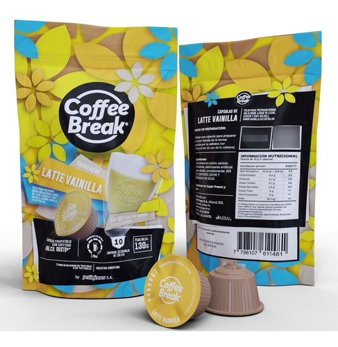Capsulas Coffee Break Comp Dolce Gusto X10 U Latte Vainilla