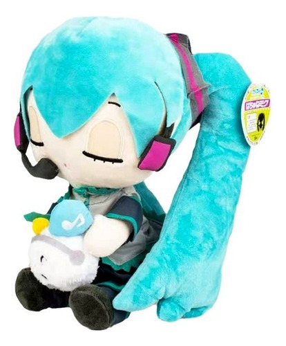 Hatsune Miku Sosteniendo Conejo Muñeco Peluche Juguete 28cm