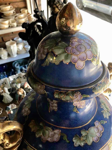 Imagen 5 de 10 de Antiguo Jarrón Ánfora De Porcelana 64 Cm