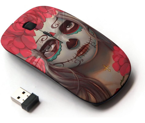 Koolmouse [ratón Inalámbrico Óptico 2,4g [candy Skull Woman