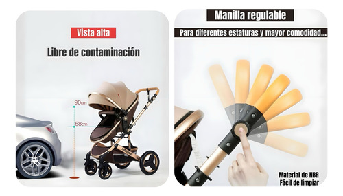 Coche Cuna Moisés Con Accesorios Lubabycas Café
