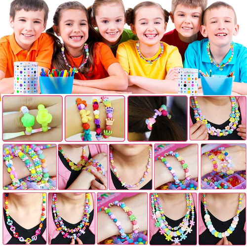 Cuentas Kits Fabricación Joyas Pulsera Collar Regalo Niñas