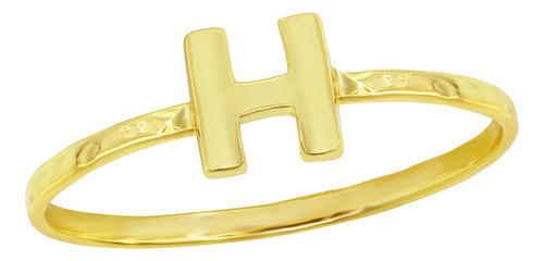 Ring Classic W-2824-7 Unisex Con Inicial H Martillada En Ton