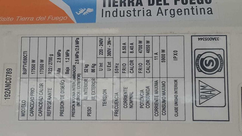 Imagen 4 de 4 de Aire Acondicionado 15000 Fg Frio Calor Impecable