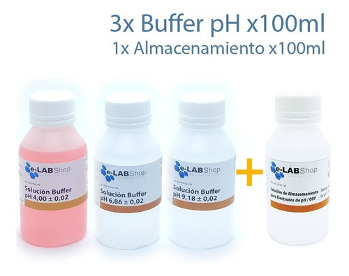 Kit Sol Buffer Calibración Ph 4 , 6,86 Y 9,18 + Alm X100ml