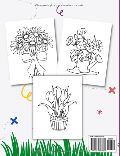 Libro : 50 Flores Libro De Colorear Para Mayores Diseños..