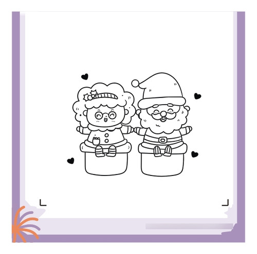 Casal Noel Cartela De Carimbos