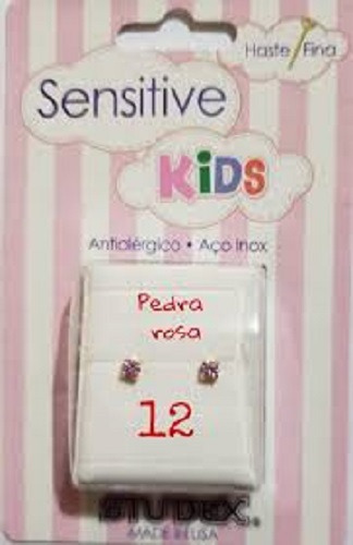 Brinco Studex Sensitive Kids Pedra Rosa 3mm Sk744