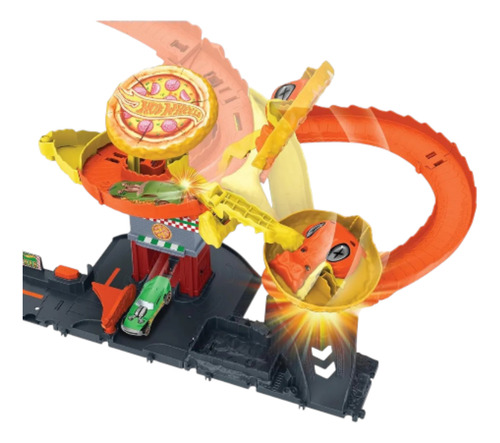 Playset Hot Wheels Pizza Ataque De Cobra Pista Lanzador City