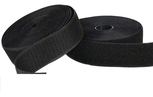 Velcro Contactel Felpa Y Gancho Negro 2 Pulgada Rollo 25 Mt Negro