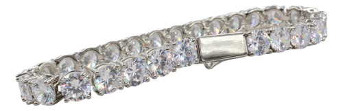 Pulsera Tenis Premium Moda Unisex Plateado 6 Cm 18 Cm