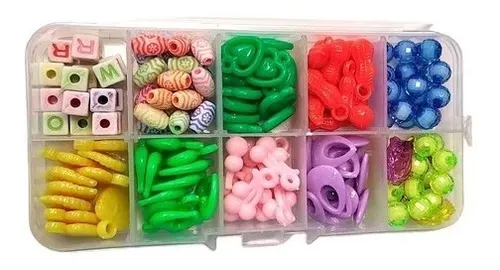 La Casa del Artesano-Set de bijou para armar pulseras con gomitas de  colores x500 unidades en organizador de 17x9.5x2cm