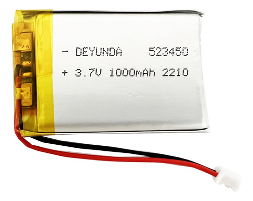 Fithood Bateria Recargable Li-po 523450 De 3.7 V Con Conecto