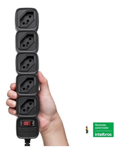 Imagem 1 de 4 de Epe205 Filtro De Linha Protetor 5 Tomadas Intelbras (preto)