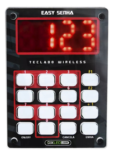 Display Chamador De Senha Led Digital 3 Dígitos C/ Teclado