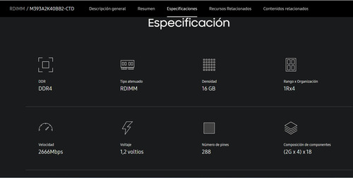 Memoria Ram 16gb 1rx4 Pc4-2666v Ddr4 Ecc Rdimm (Usado)