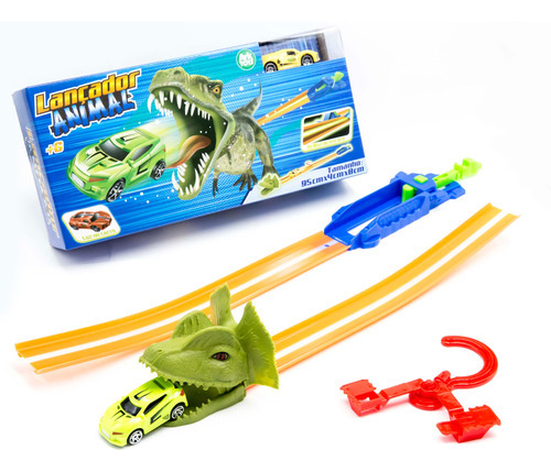 Brinquedo De Dinossauro E Carrinho Pista Radical Lançador