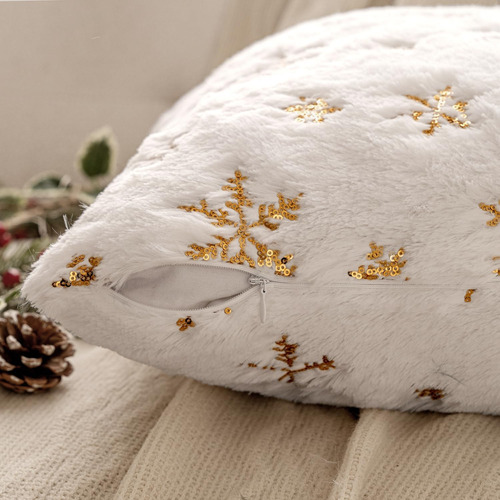 Emema Set Of 2 Christmas Snowflake Decorative Show Pillow Co