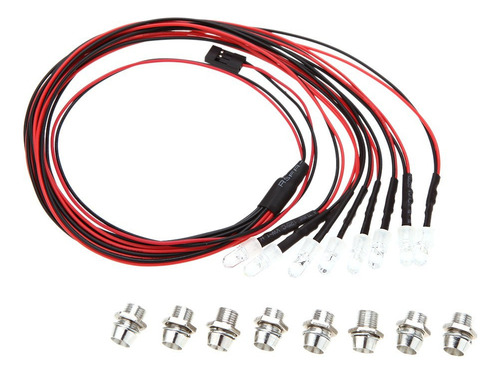 Kit De 8 Led Blanco Rojo Luz Faro Trasera Para 1/10 1/8 R