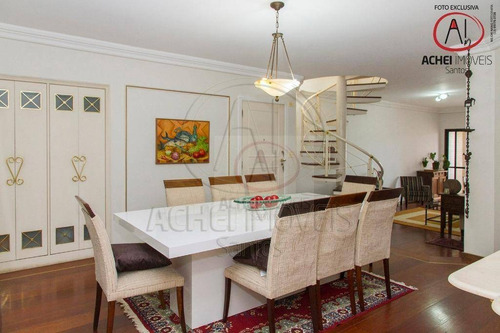 Imagem 13 de 30 de Cobertura Duplex Extraordinária À Venda Com 4 Suítes, 5 Salas, Piscina E Incrível Área Gourmet, 390 M² Por R$ 2.700.000 - Ponta Da Praia - Santos/sp - Co0095