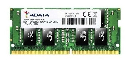 Imagem 1 de 1 de Memória 16gb Notebook Ddr4 2666mhz Sodimm Adata